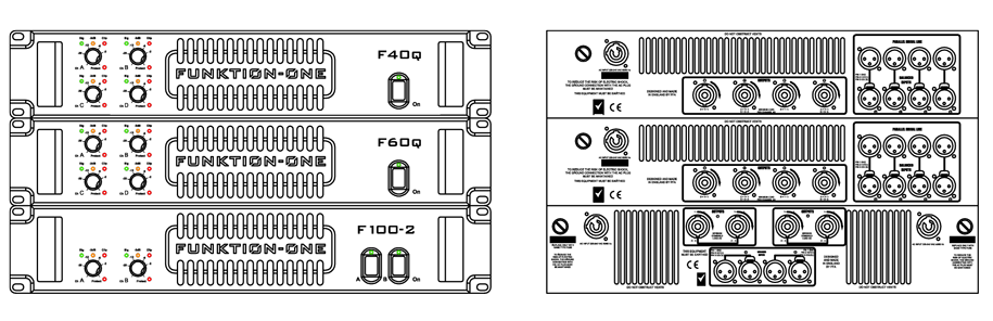 Amplificateurs Séries-F Technical Drawing